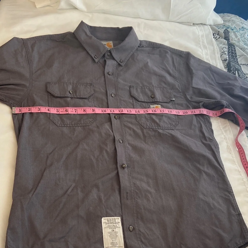 Carhartt Men's Button Down Work Shirt in Gray - Picture 6 of 7